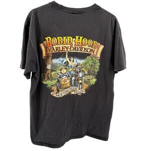 Harley-Davidson Nottingham England Robin Hood Black 100% Cotton T-Shirt